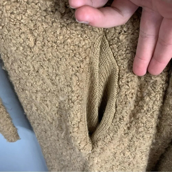 Dynamite Womens Sherpa Fuzzy Duster Cardigan Sweater Coatigan Brown Pockets M L - Picture 5 of 13